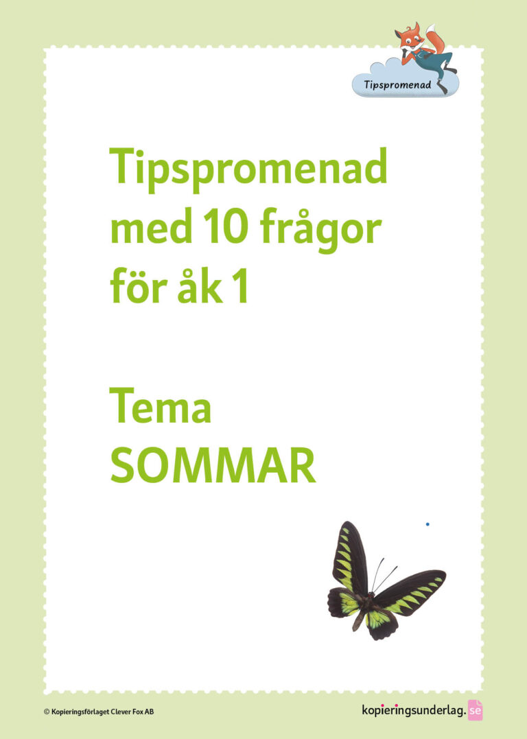 Tipspromenad med sommarmatte för FK, 10 frågor, facit och svarstalonger