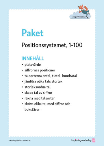 Pket positionssytemet 1-100